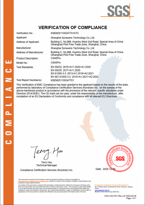 Synexens Industrial Outdoor 10m TOF Sensor Depth 3D camera Rangefinder-CS40Pro