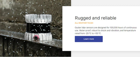 OS1 32/64 /128 lines for autonomous delivery Autonomous driving 3D lidar Ouster Mid-Range High-Resolution Imaging Lidar