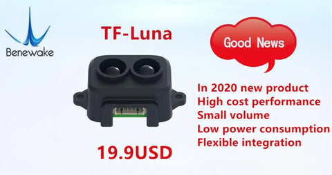 Benewake TF-Luna Compact LiDAR Rangefinder for Robotics