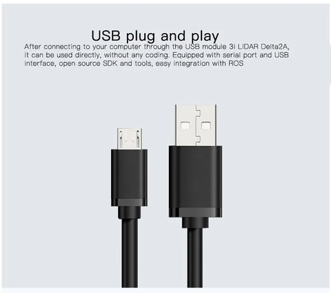 3irobotix Delta2A 360 Degree LiDAR Sensor for ROS Robot Module Scanner  Measuring Sensor Range 8m