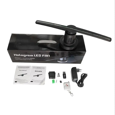 3D Hologram Advertising Display LED Fan Holographic Imaging 3D Naked Eye LED Fan Light LED Moving Head Light Holiday Decoration