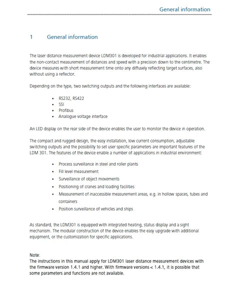 measure up to 3000m and calculate object velocities lidar RS-232, RS-422, Profibus, SSI interfaces JENOPTIK LDM301 laser sensor
