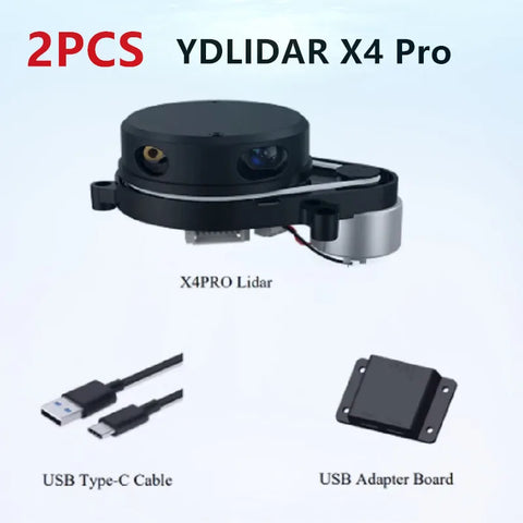 2PCS LIDAR Laser Radar Scanner Ranging Sensor Module EAI YDLIDAR X4 Pro10 meters  Ranging Frequency EAI YDLIDAR-X4 Pro for ROS