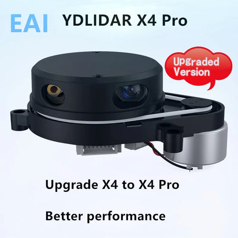 EAI X4 PRO ROS Learning robot EAI YDLIDAR X4 PRO Range Distance 10m Navigation &Obstacle Avoidance 360° Scan Angle