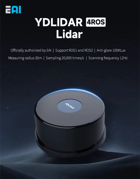YDLIDAR for ROS ROS2 Raspberry Pi Jetso Lidar TOF 30M Range Waterproof Dustproof Anti-Glare 100KLux High-precision Mapping