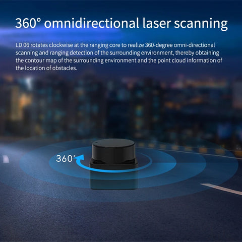 LDROBOT STL-06P lidar outdoor Light resistance 60Klx 5000Hz 12m 360° Scanning support ROS1 and ROS2  (replaces LD06 lidar)