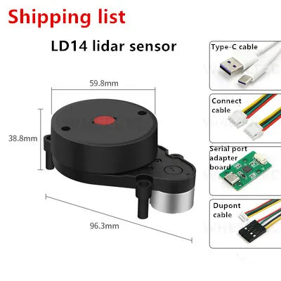 Robot obstacle avoidance Autonomous navigation Navigation and positioning LDROBOT LD14 Mini Triangulation laser radar Lidar