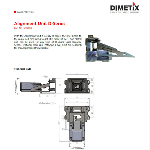 Part No. 500308 Accessories for Dimetix D-Series sensor