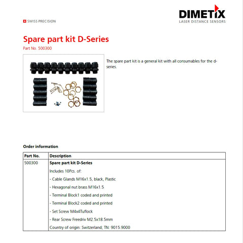 Part No. 500300 Accessories for Dimetix D-Series sensor